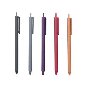 40Pcs Egyszerű retro szín gyorsan száradó kézi számla toll tanulás irodai kulcsjel 0,5 mm-es színes sajtó gél toll kawaii iskolai kellékek