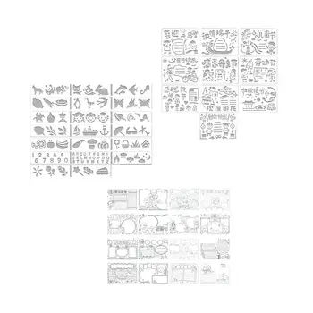 46Pcs Festési sablon Tábla Állati újrafelhasználható ábécé Sablonok barkácsoláshoz Kézművesség Festés fára Fal Bútor szövet Szikla