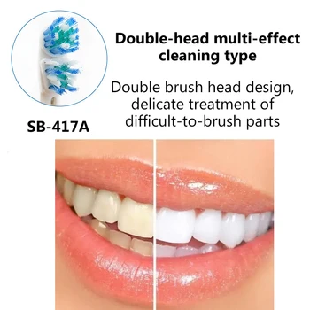 4db Dual Clean elektromos fogkefefej Professional Care forgó típusú fogtisztító eszközök Dupla fejcsere kefefejek