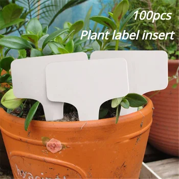 50/100Pcs T-típusú növénycímkék jelölők PVC kerti műanyag címke válogatás jel címkék Növény faiskola Virágcserepek válogatás
