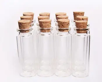 500 x 12ML Átlátszó kis aranyos mini parafa dugós üvegedények tartályok Mini kívánságüveg üveg kézműves