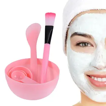 6db műanyag arcmaszk tál készlet maszk kefe mérőkanál DIY keverés bőrápolás szépségápolási eszközök smink kozmetikai kellékek
