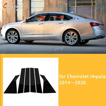 6Pc Autó ablak oszloposzlopok Ajtó kárpitok Borító matricák Chevrolet Impala 2014 2015 2016 2017 2018 2019 2020