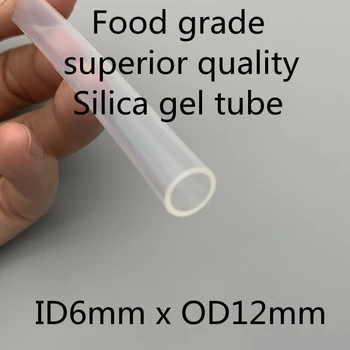 6x12 szilikon cső azonosító 6mm OD 12mm élelmiszeripari rugalmas ital cső cső hőmérséklet-ellenállás nem mérgező átlátszó