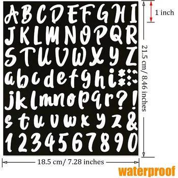 720 darab 10 lapos öntapadó vinil matrica, ábécé betűszám matricák postafiókhoz, ajtóhoz (fehér, 1 hüvelyk)