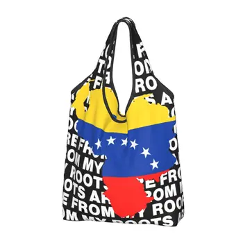 A gyökereim Venezuelából származnak Bevásárlótáskák Nők Hordozható Nagy kapacitású élelmiszerek Venezuelai Köztársaság Pround Tote bevásárlótáskák