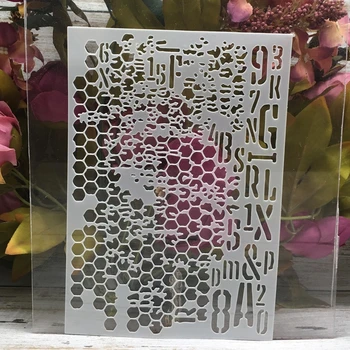 A5 21cm hatszög számok Rétegezés Sablonok festése Scrapbook színezés Dombornyomás album dekoratív sablon