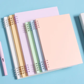 A5/B5 tekercs spirál nem vastag 80g vízszintes vonal 160 oldal irodai tanulás egyszerű jegyzettömb Mo Landi átlátszó borító notebook