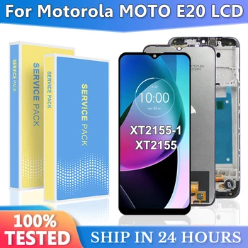 AAA minőség Motorola E20 LCD kijelzőhöz érintőképernyős érzékelő digitalizáló szerelvény Moto E20-hoz XT2155 XT2155-1 kijelző kerettel