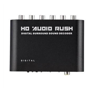 AC3 Audio Digital - analóg 5.1 csatornás sztereó DAC átalakító Optikai SPDIF koaxiális AUX 3,5 mm - 6 RCA dekóder erősítő