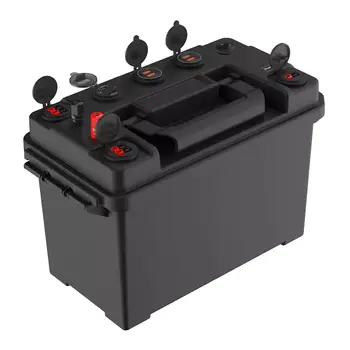 Akkumulátor doboz Vészhelyzeti energiatárolás Nagy teherbírású kettős USB-portok USB gyorstöltő lakóautó akkumulátor dobozok ATV piknik utazáshoz