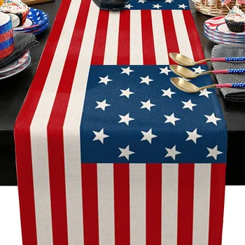 Amerikai függetlenség napja Asztal zászló nyomtatás Nappali asztal dohányzóasztal Ünnepi dekoráció Valentin asztal 108 hüvelyk hosszú