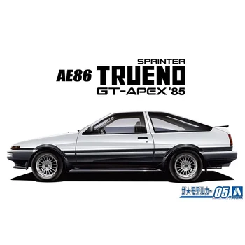 Aoshima 06141 1/24 AE86 Trueno 85 beépített versenyzéssel sportjármű autó hobbi játék műanyag modell építő készlet
