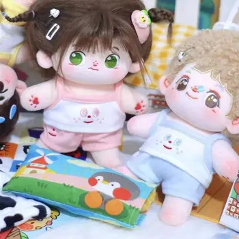 Aranyos baba nadrág divat 3 szín plüss babák ruhák rajzfilm dekorációval Szép menő póló 20cm pamut baba/EXO bálvány baba