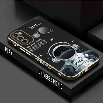 Astronaut Angel luxus bevonatú telefontok Motorola Moto G60 G50 G53 G52 G42 G30 G20 G22 G52 E20 G9 Play borítóhoz