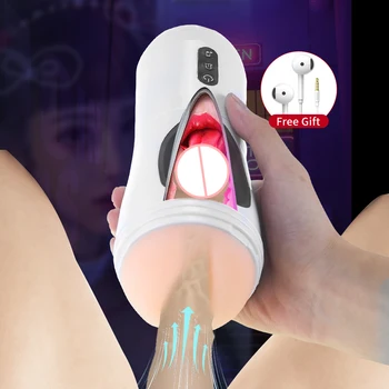 Automatikus maszturbátor? Férfi valódi hüvelyi maszturbációs kupa vibrációs szopás gép felnőtt szex játék vibrátor maszturbátor férfiaknak
