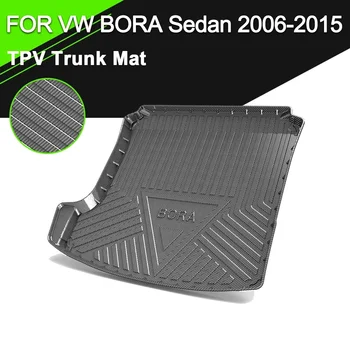 Autó hátsó csomagtartótakaró szőnyeg TPV vízálló, csúszásmentes gumi rakomány szénszálas mintás béléstartozékok VW BORA 2006-2023