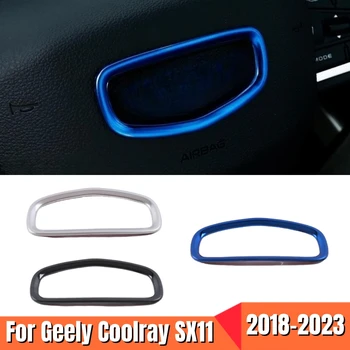 Autó kormánykerék logó dekorációs matrica rozsdamentes embléma betét flitteres dekor matrica kiegészítők Geely Coolray SX11 2018+