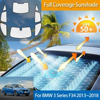 Autó napernyő BMW 3-as Gran Turismo F34 ferdehátú számára 2014~2018 2017 Sun Anti-UV védelmi kiegészítők Ablak matricák Visor