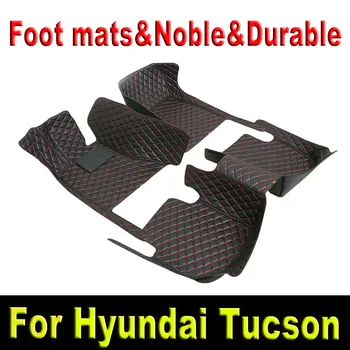 Autó padlószőnyegek a Hyundai Tucson számára 2018 2017 2016 2015 Autó belső kiegészítők Szőnyegek Styling egyedi vízálló alkatrészborítók