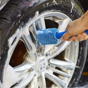 Autómosó hordozható mikroszálas kerék gumiabroncs felni kefe Autó kerékmosó tisztítása műanyag fogantyúval rendelkező autó számára Automatikus mosótisztító eszközök