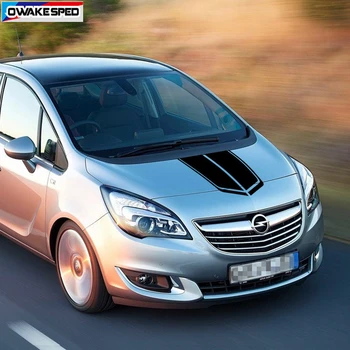 Autós motorháztető matrica Opelhez MERIVA OPC Autómotorfedél Dekor Vinil matrica Verseny Sport csíkok Esztergálási kiegészítők