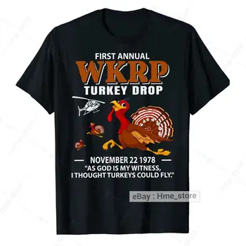 Az első éves WKRP hálaadás napja Törökország csepp póló vicces pulykák repülhetnek
