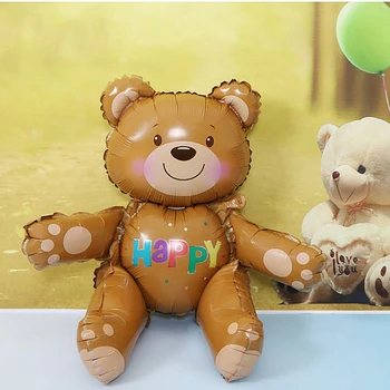 Beadia Nagy 3D medve lufik babaváró dekoráció hélium lufi boldog születésnapot lufik Játékok léggömb party