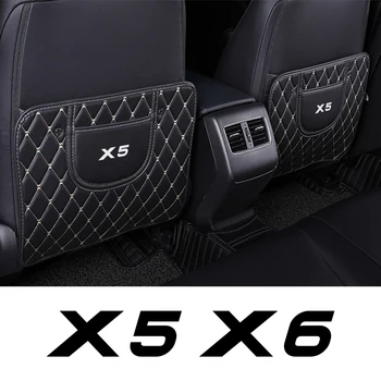 BMW X5 E53 E70 X6 E71 F16 G05 G06 F15 E72 PU esetén Bőr üléstámla védő szőnyeg Szennyeződésmentes védőbetét Autós kiegészítők