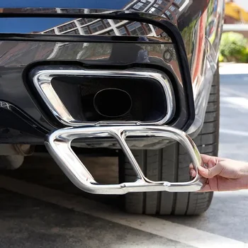 BMW X5 X7 G05 G07 2019-2021 rozsdamentes acél ezüst/fekete autó kipufogócsövek kipufogócső-kipufogódob fedél matricák Autós kiegészítők