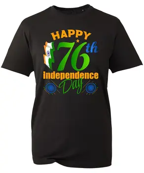 Boldog 76. függetlenség napi póló India zászló Ország Szerelem Hazafiság Uniszex felső