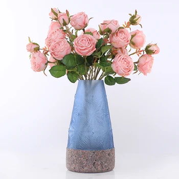 Bonsai Rose Modern Grand Üveg Virág váza üveg Magas emelet Északi váza belső Fishbowl Maceteros házak dekorációja YX50VS
