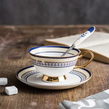 Brit stílusú Golden Trim Bone kínai kávékészlet kerámia teáscsésze Délutáni teáscsésze Brit teáscsésze