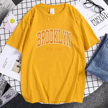 Brooklyn New York Kiváló minőségű nyomtatási póló Vintage Street férfi pólók pamut Harajuku ruhák alkalmi puha póló Férfi