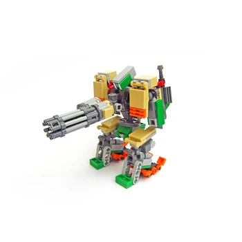 BuildMOC DIY Mecha bástyák Vanguard Morphing Robot építőelemek Kit Gatling Gépromboló fegyverek Játék játékok Gyermek ajándék