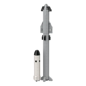 BuildMoc Space X 1:320 méretarányú szuper nehéz rakétaépítő blokkkészlet Külső küldetés Műhold hordozórakéta Építő jármű Építőelem Modell Gyerek játék