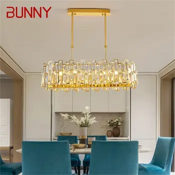 BUNNY Gold csillár lámpatestek ovális modern ág kristály függőlámpa lámpa fény otthoni LED étkező dekorációhoz