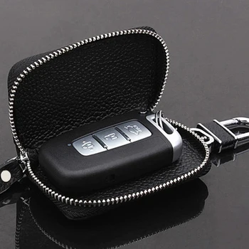 Bőr pénztárca autós kulcstartó Cipzáras autó embléma jelvény kulcstartó táska a ford Focus 2 Focus 3 KUGA 2005-2017
