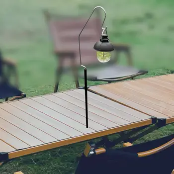 Camping lámpás állvány Lámpaállvány asztali fénytartó dekoráció függő horgok Könnyű állvány piknikhez BBQ utazási kert