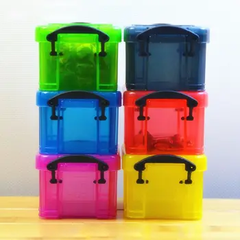 Candy Color Mini csatos tárolódoboz minimalizmus Többfunkciós mini tárolókonténer átlátszó műanyag asztali rendszerező doboz