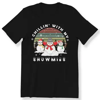 Chillin with My Snowmies férfi női gyerek póló vicces karácsonyi ajándék póló