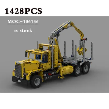 Classic teherautó MOC-106136 Kialakítás 42009 C típus: 9397 Fakitermelő pálya 1428 db felnőtt érdeklődésű építőelem játék DIY születésnapi ajándék