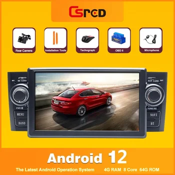  Csred 4G SIM Carplay Android 12 Fiat Linea Punto EVO 2012-2015 Auto Radio sztereó fejegység GPS navigációs multimédia lejátszó