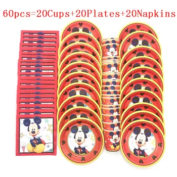Disney Red Mickey egér téma Gyerek születésnapi zsúr Papír pohár tál Szalvéta Rendezvény Party Babaváró papír Étkészlet készlet kellékek