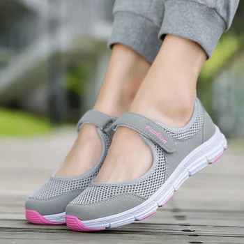Divat Női cipők Szuperkönnyű lakások Alkalmi légáteresztő háló Tavaszi nyári lábbeli Női séta Futócipők Ajándék