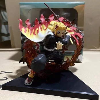 Démonölő anime Rengoku Kyoujurou Gyulladásos oszlop Végtelen vonat animáció Anime dekorációs díszdoboz Figura modell