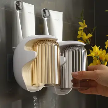 Egyszerű mágneses szájvíz csésze polc fogkefe tároló doboz fogkefe csésze falra szerelhető otthoni mosópohár készlet