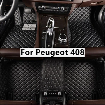 egyszínű gyémánt egyedi autós padlószőnyegek 2010-2023 évre Peugeot 408 automatikus szőnyegek láb coche kiegészítők
