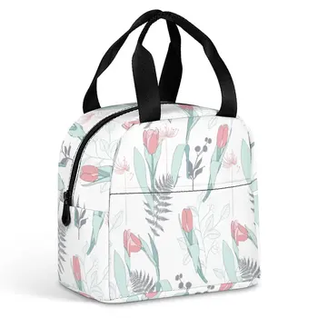 Egyéni mintás táskák Uzsonnás táskák nőknek Add hozzá a képed Nyomtatás Design hordozható ételes táska Piknik utazás reggeli doboz munka