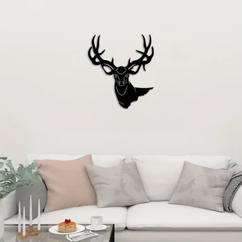 Elegáns otthoni és irodai dekoráció 3D szarvasfej fém falfestmény - nappalihoz és hálószobához fali dekoráció fém fali függesztés